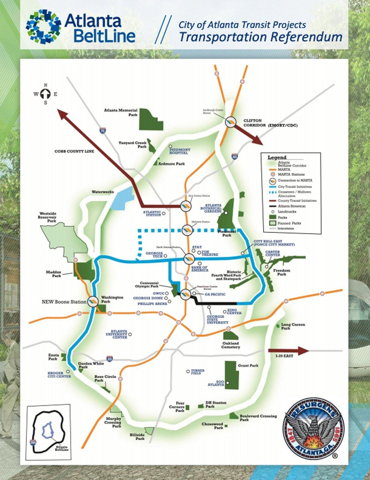 แผนที่แอตแลนต้า beltline