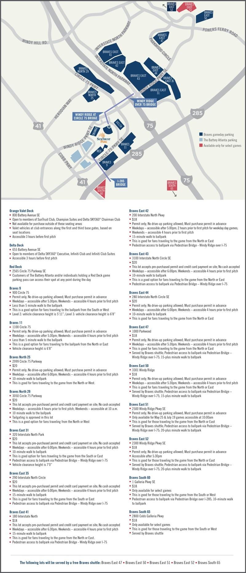 Braves ลานจอดรถบนแผนที่