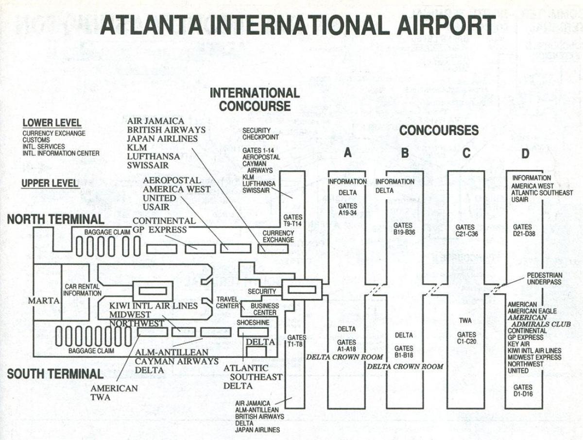 แผนที่ของ atl สนามบิน