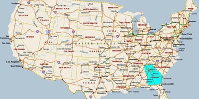 แผนที่ของจอร์เจีย usa. kgm