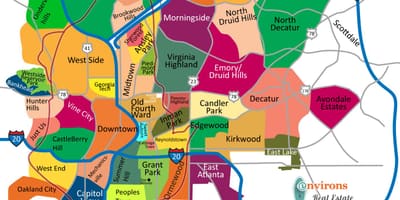 แผนที่แอตแลนต้า neighborhoods
