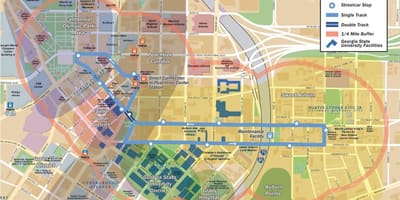 แผนที่ของ streetcar แอตแลนต้า