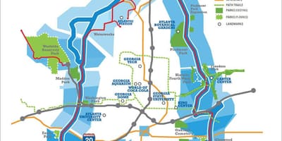 Beltline แอตแลนต้าบนแผนที่